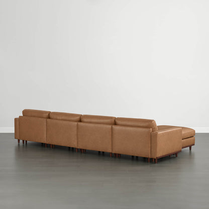 Liam 6-Piece Overstuffed Feather Wood Base Sectional Sofa