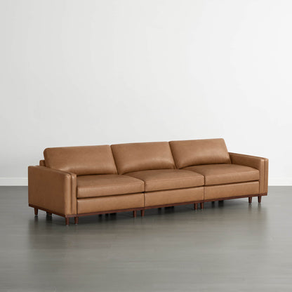 Liam 3-Piece Overstuffed Feather Wood Base Sectional Sofa