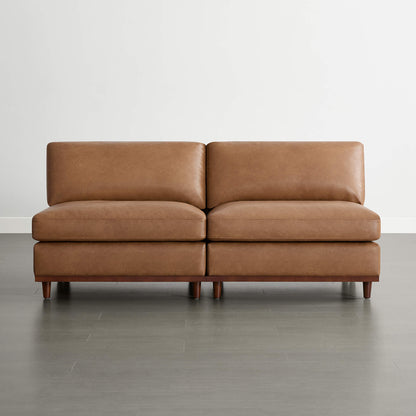 Liam 2-Piece Overstuffed Feather Wood Base Sectional Sofa