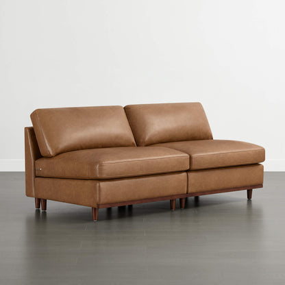 Liam 2-Piece Overstuffed Feather Wood Base Sectional Sofa