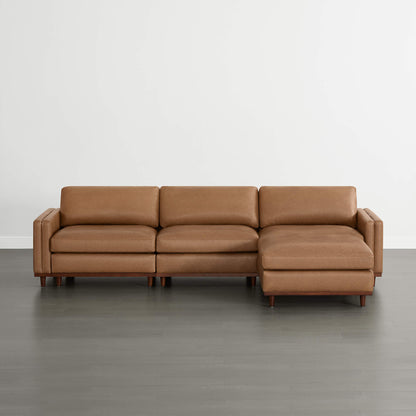 Liam 4-Piece Overstuffed Feather Wood Base Sectional Sofa