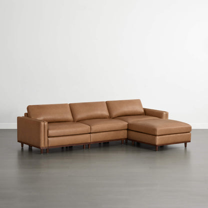 Liam 4-Piece Overstuffed Feather Wood Base Sectional Sofa