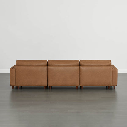Liam 3-Piece Overstuffed Feather Wood Base Sectional Sofa