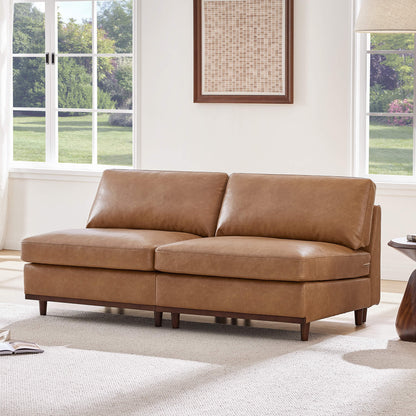 Liam 2-Piece Overstuffed Feather Wood Base Sectional Sofa
