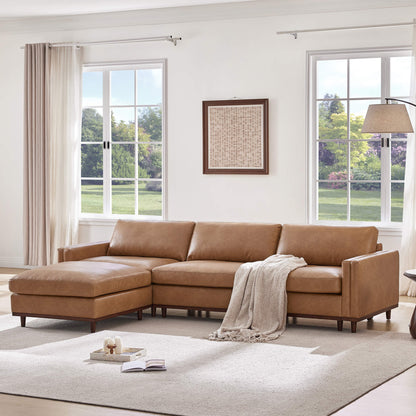 Liam 4-Piece Overstuffed Feather Wood Base Sectional Sofa