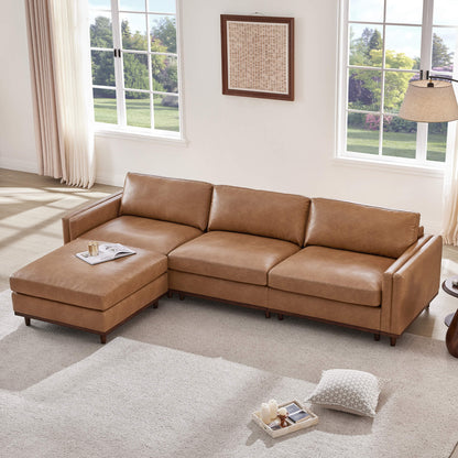 Liam 4-Piece Overstuffed Feather Wood Base Sectional Sofa