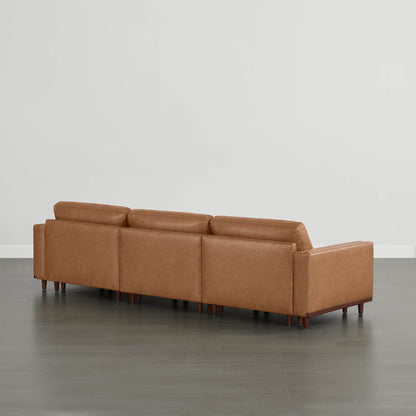 Liam 3-Piece Overstuffed Feather Wood Base Sectional Sofa