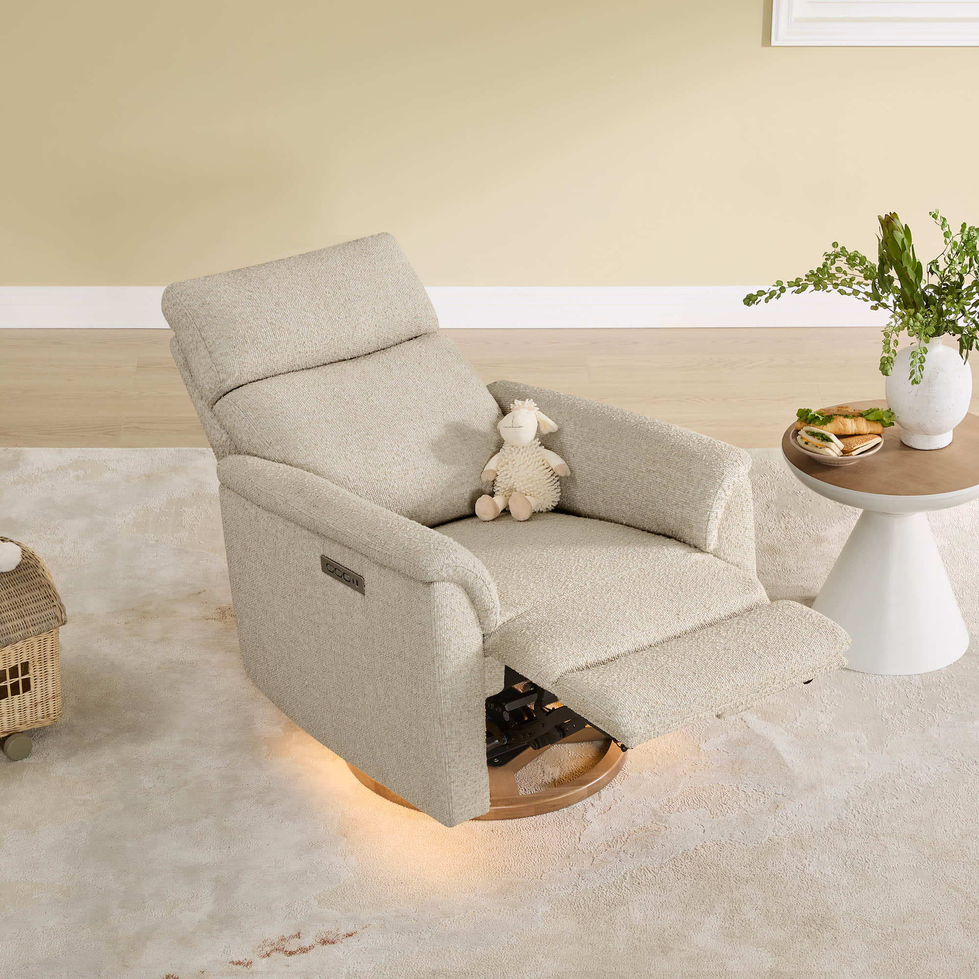Lulla Power Swivel Nursery Glider Recliner with Nightlight – CHITA