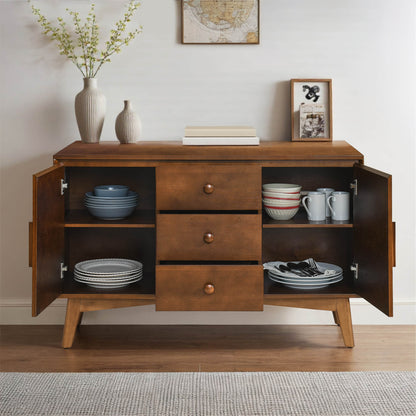 Margot Mid-Century Modern Wood Sideboard Buffet Cabinet