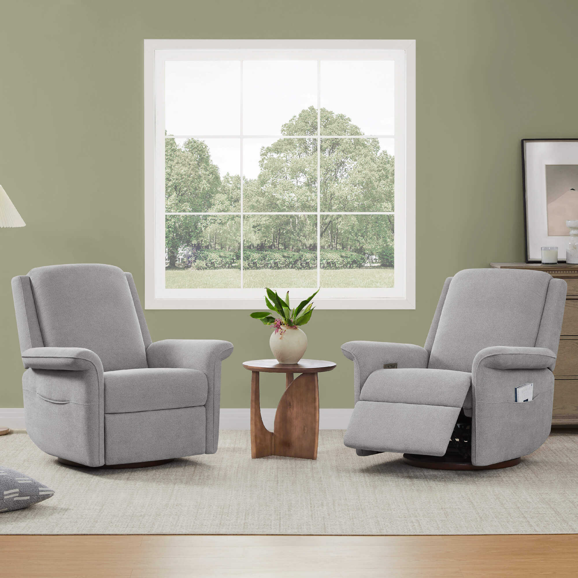 Mila Power Swivel Nursery Glider Recliner