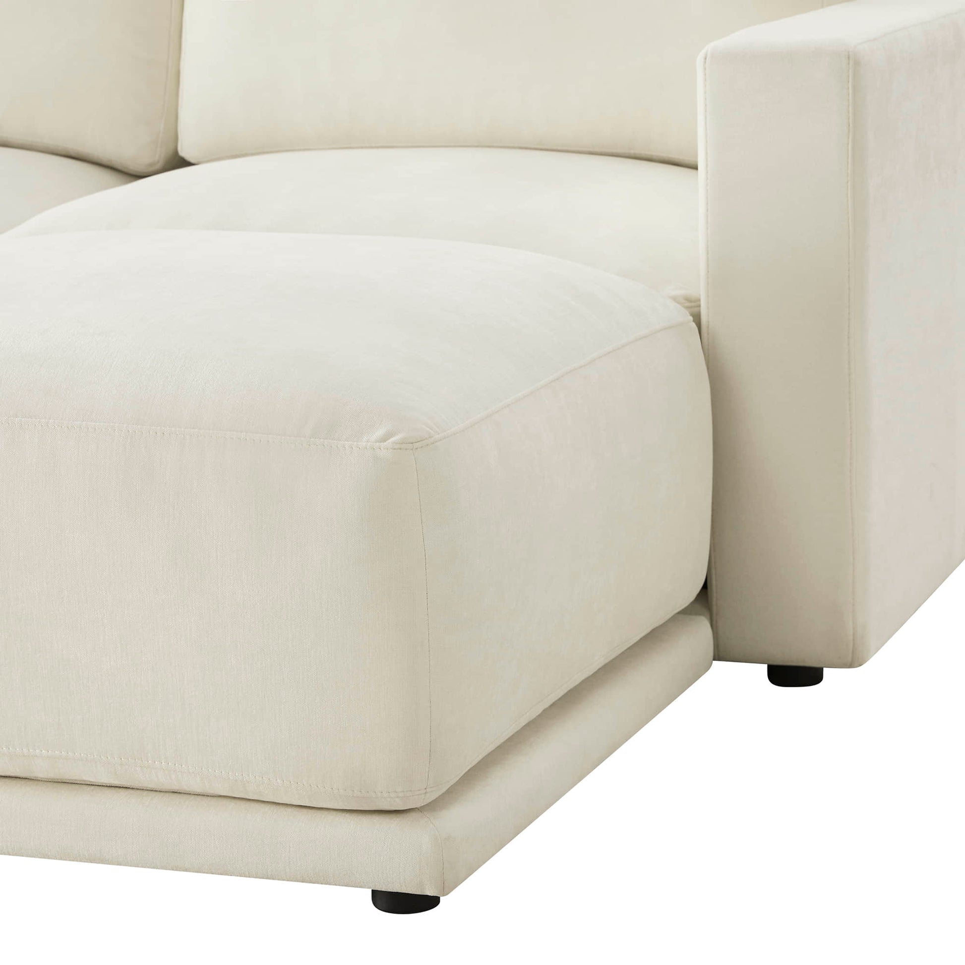 Stylish chaise sectional in a cozy living room