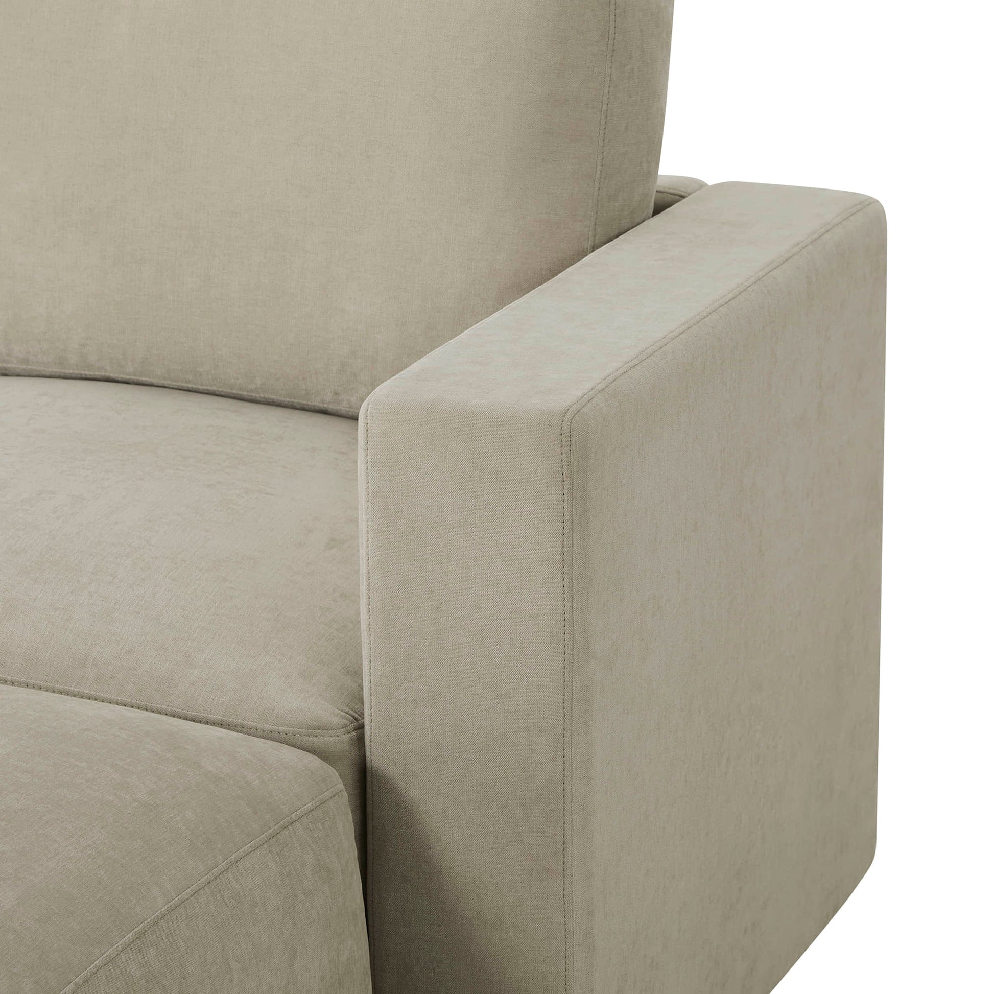 Armrest feature of modular sofa sectional