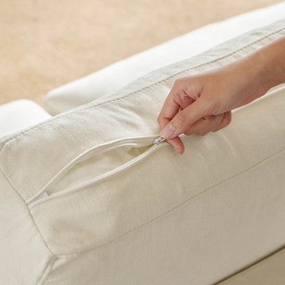 Hand opening zipper on durable sofa cushion cover