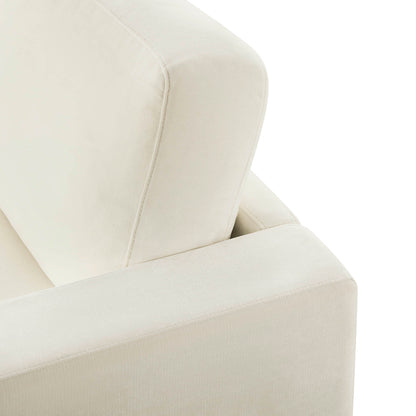 Durable sofa featuring soft, luxurious fabric