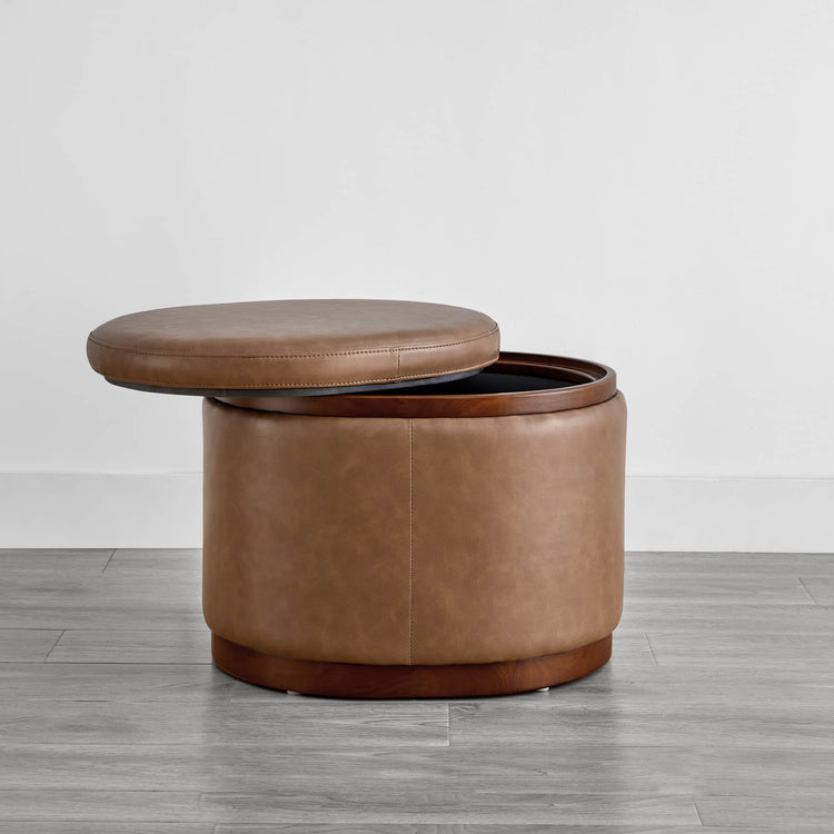 CHITA leather ottoman