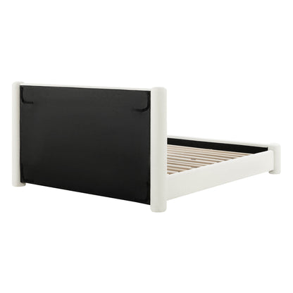 Neta Modern Boucle Upholstered Platform Bed, Full & Queen Sizes