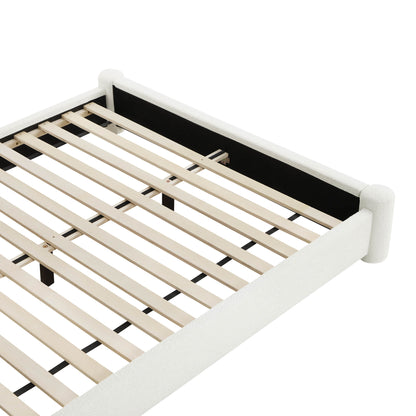 Neta Modern Boucle Upholstered Platform Bed, Full & Queen Sizes