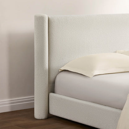 Neta Modern Boucle Upholstered Platform Bed, Full & Queen Sizes
