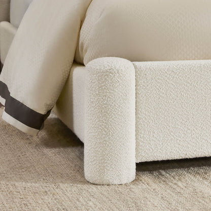 Neta Modern Boucle Upholstered Platform Bed, Full & Queen Sizes