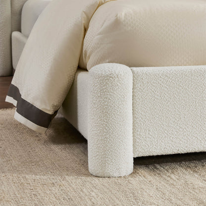Neta Modern Boucle Upholstered Platform Bed, Full & Queen Sizes