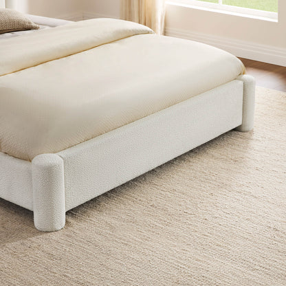 Neta Modern Boucle Upholstered Platform Bed, Full & Queen Sizes