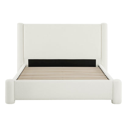 Neta Modern Boucle Upholstered Platform Bed, Full & Queen Sizes