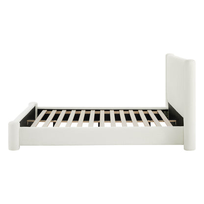 Neta Modern Boucle Upholstered Platform Bed, Full & Queen Sizes