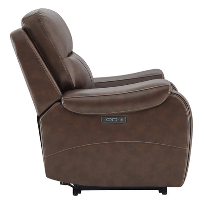 Noah zero-gravity leather recliner side view with power controls in a modern room - CHITA Living