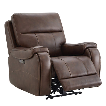 Noah zero-gravity leather recliner with extended footrest and plush seat cushion - CHITA Living