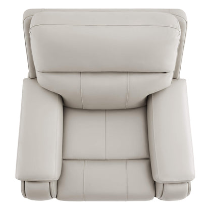 Top view of Noah zero-gravity leather recliner showcasing plush seat and headrest design - CHITA Living