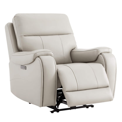 Light gray Noah zero-gravity recliner with extended footrest in modern design - CHITA Living