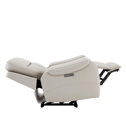 Side view of Noah zero-gravity leather recliner in extended position with power controls - CHITA Living