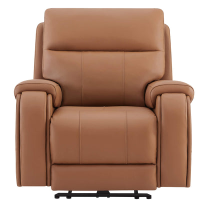 Noah zero-gravity leather recliner front view highlighting plush seat and contemporary style - CHITA Living