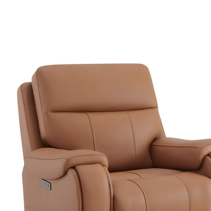 Close-up of Noah zero-gravity leather recliner with plush armrest and premium leather - CHITA Living