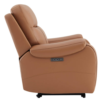 Side view of Noah zero-gravity leather recliner with plush cushions and power controls - CHITA Living