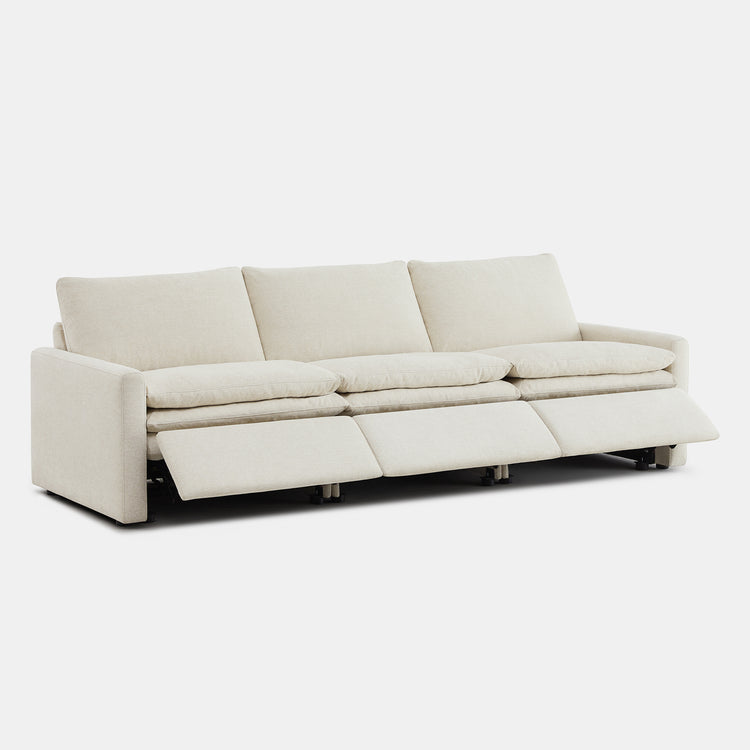 Light beige Ohana 3-Seat Motion Modular Sofa with plush cushions and reclining features - CHITA Living