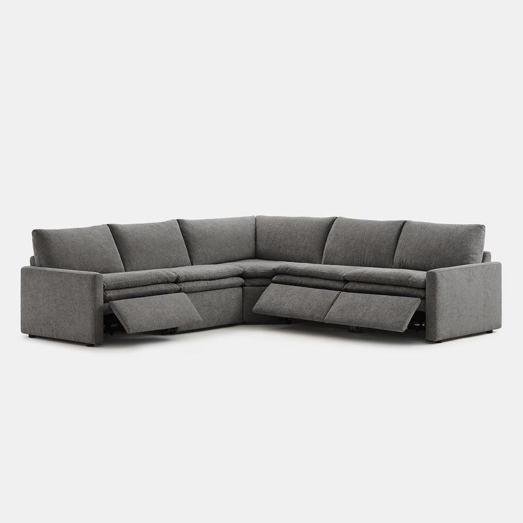 Grey Ohana 5-seat modular sofa with reclining seats, perfect for stylish living - CHITA Living