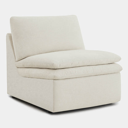 Cream armless chair with plush, reversible cushions for modern living spaces - CHITA Living