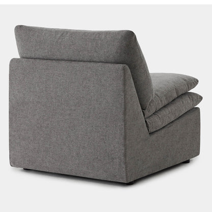 Gray armless recliner's back with plush cushions for stylish comfort - CHITA Living