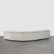 Modern Oliver sectional recliner in light fabric, showcasing sleek design and spacious seating - CHITA Living