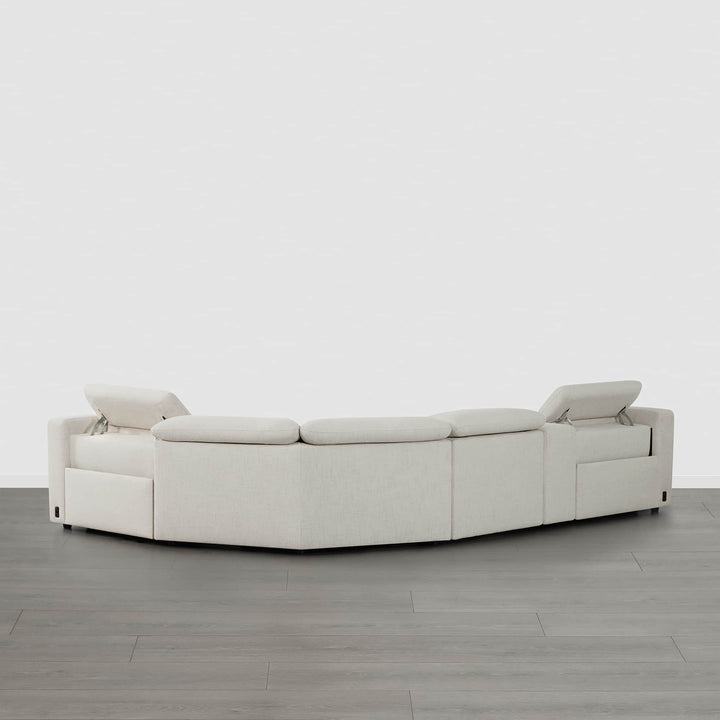 Back view of Oliver 4-Seat Motion Reclining Sectional with adjustable headrests - CHITA Living