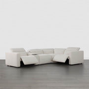 Modern Oliver Motion Reclining Sectional with plush, light-colored fabric and adjustable recliners - CHITA Living