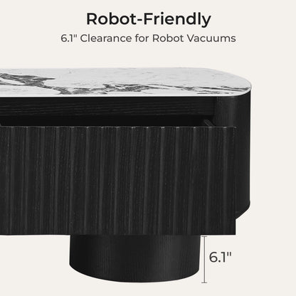 71" Rex Curved Wooden Pull-Out Drawer TV Stand