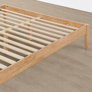 Solid wood bed frame with slatted support and natural finish for modern bedrooms - CHITA Living