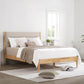 Solace Queen Solid Wood Boucle Upholstered Bed