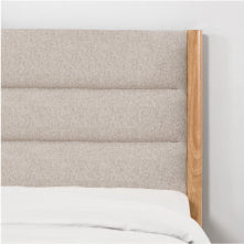 Solace Full Solid Wood Boucle Upholstered Bed