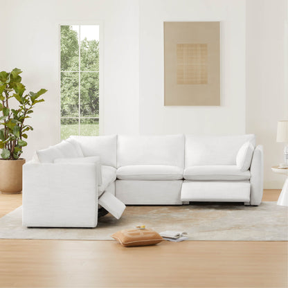 Sophia 5-Piece Feather Power Modular Sofa with Electric Footrests