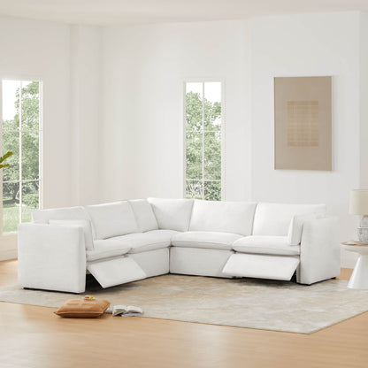 Sophia 5-Piece Feather Power Modular Sofa with Electric Footrests