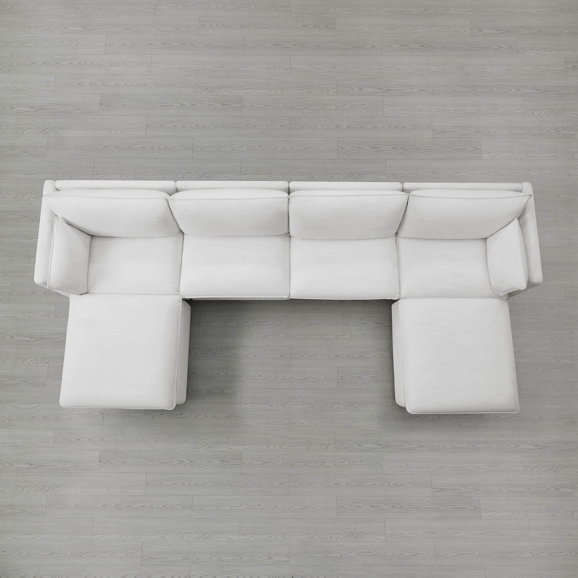 Top view of white Sophia modular sofa showcasing spacious seating and plush cushions - CHITA Living