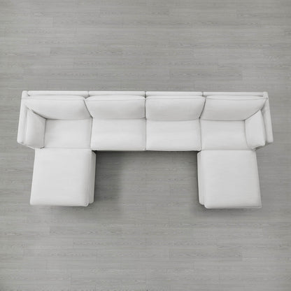 Top view of white Sophia modular sofa showcasing spacious seating and plush cushions - CHITA Living